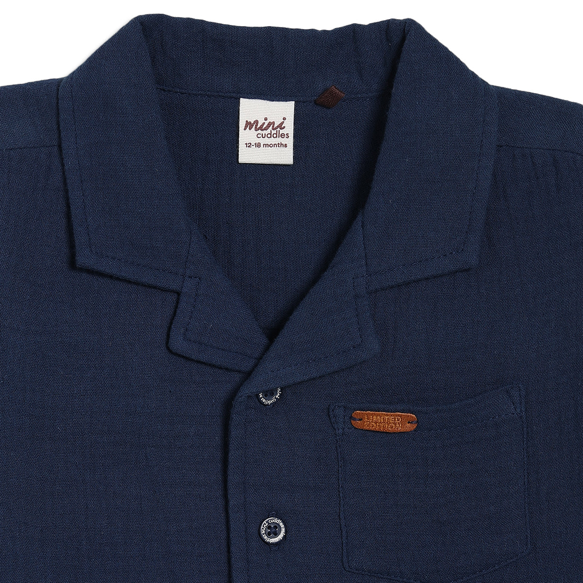 Baby Boys Solid Shirt and Shorts Set, Navy Blue