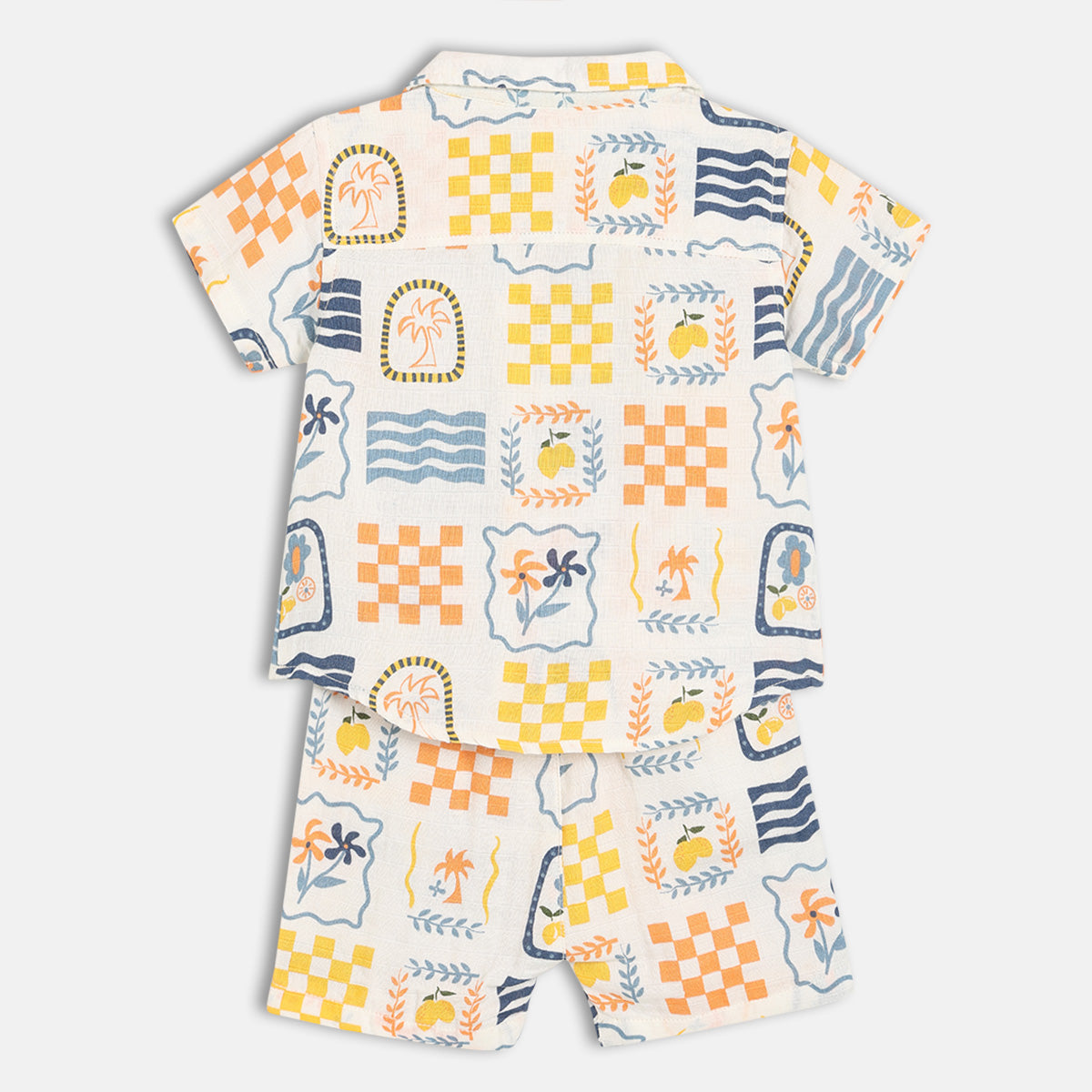 Baby Boys Printed Shirt And Shorts Set Pack Of 2, Multicolour