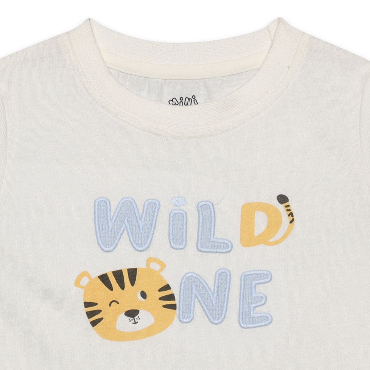 Baby Boys Tiger Print T-shirt and Shorts Set, White and Blue