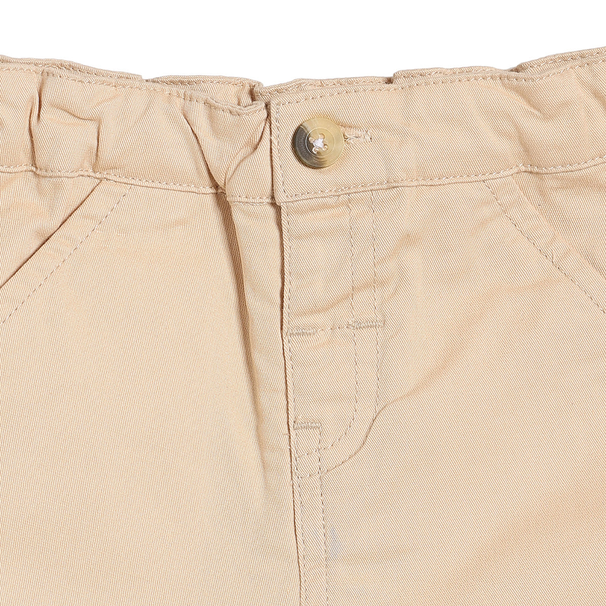 Baby Boys Textured Shirt and Solid Shorts Set, Beige and Cream