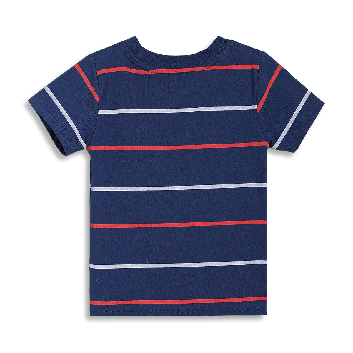 Baby Boys Striped T-Shirt and Shorts Set, Pack of 1, Navy Blue with Red and White