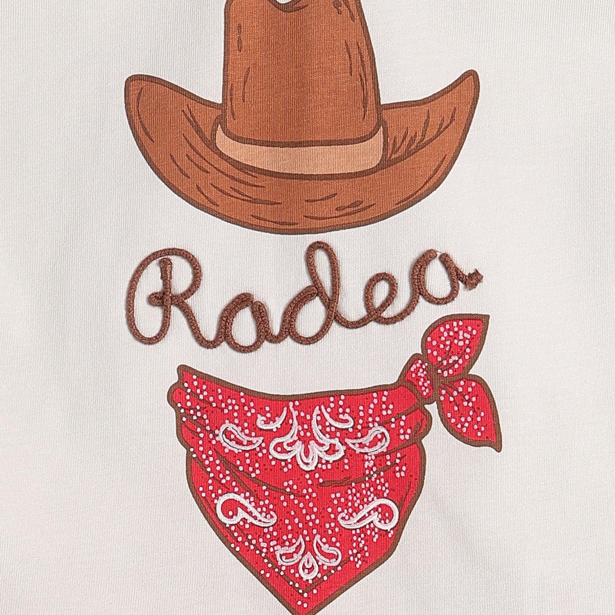 Baby Boys Rodeo Print T-Shirt and Shorts Set, Off White and Brown