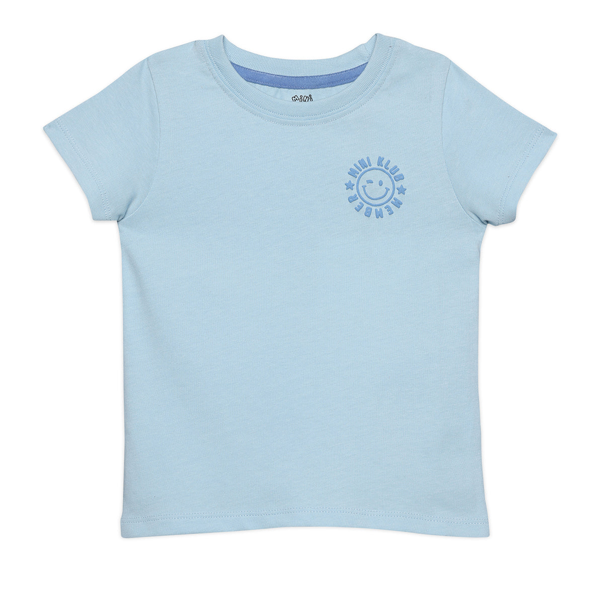 Baby Boys Smiley Print Top and Wavy Shorts Set, Light Blue