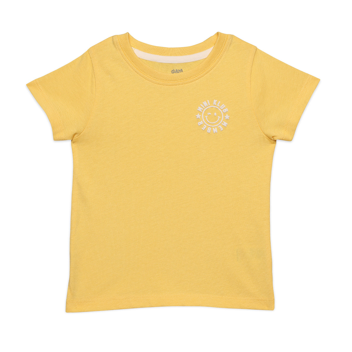 Baby Boys Smiley Print Top and Tropical Check Shorts Set, Yellow