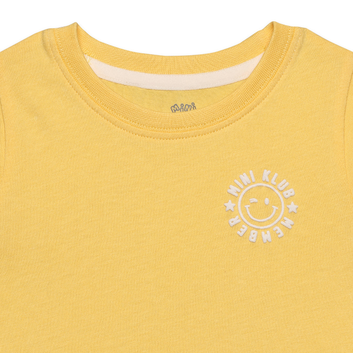 Baby Boys Smiley Print Top and Tropical Check Shorts Set, Yellow