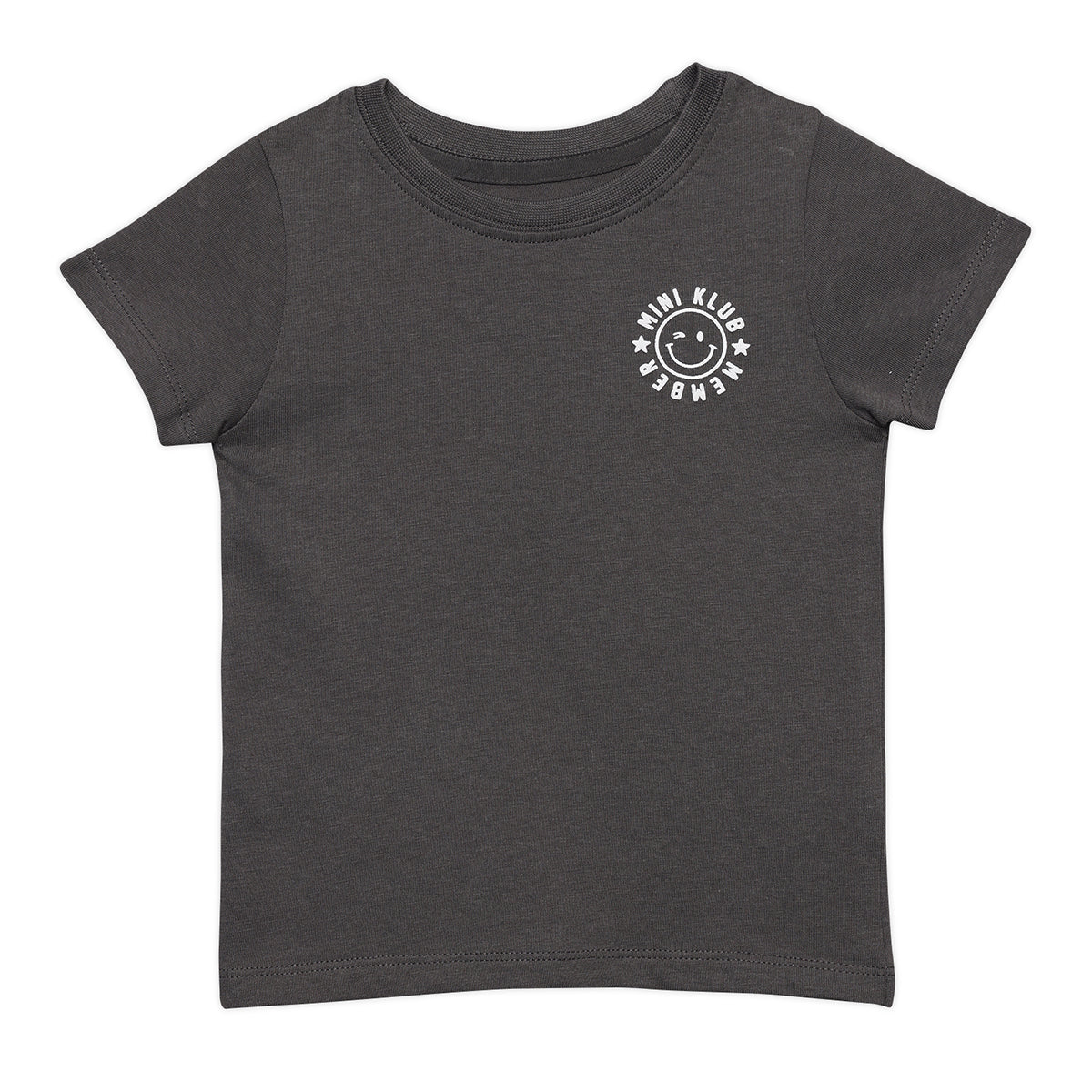 Baby Boys Smiley Logo Top and Checkerboard Shorts Set, Charcoal Black