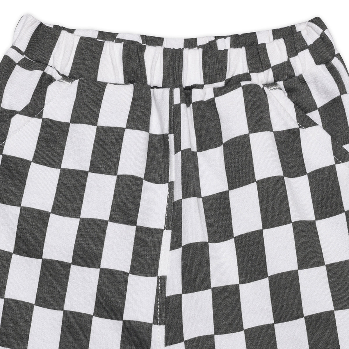 Baby Boys Smiley Logo Top and Checkerboard Shorts Set, Charcoal Black