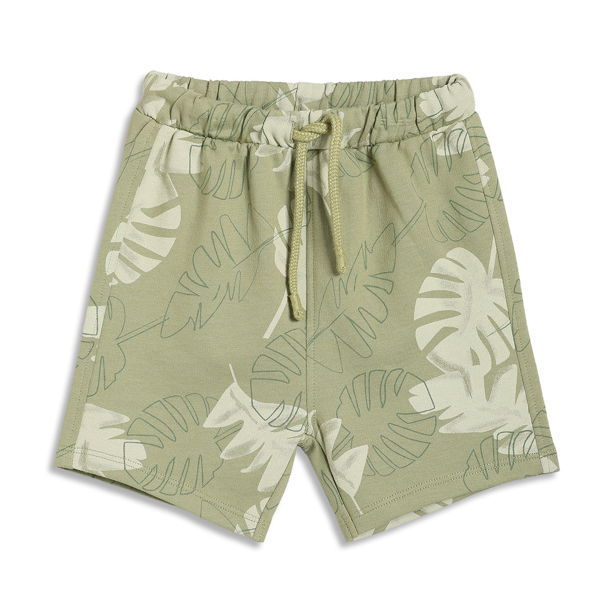 Baby Boys Leaf Print T-Shirt and Shorts Set, Pack of 1, Sage Green