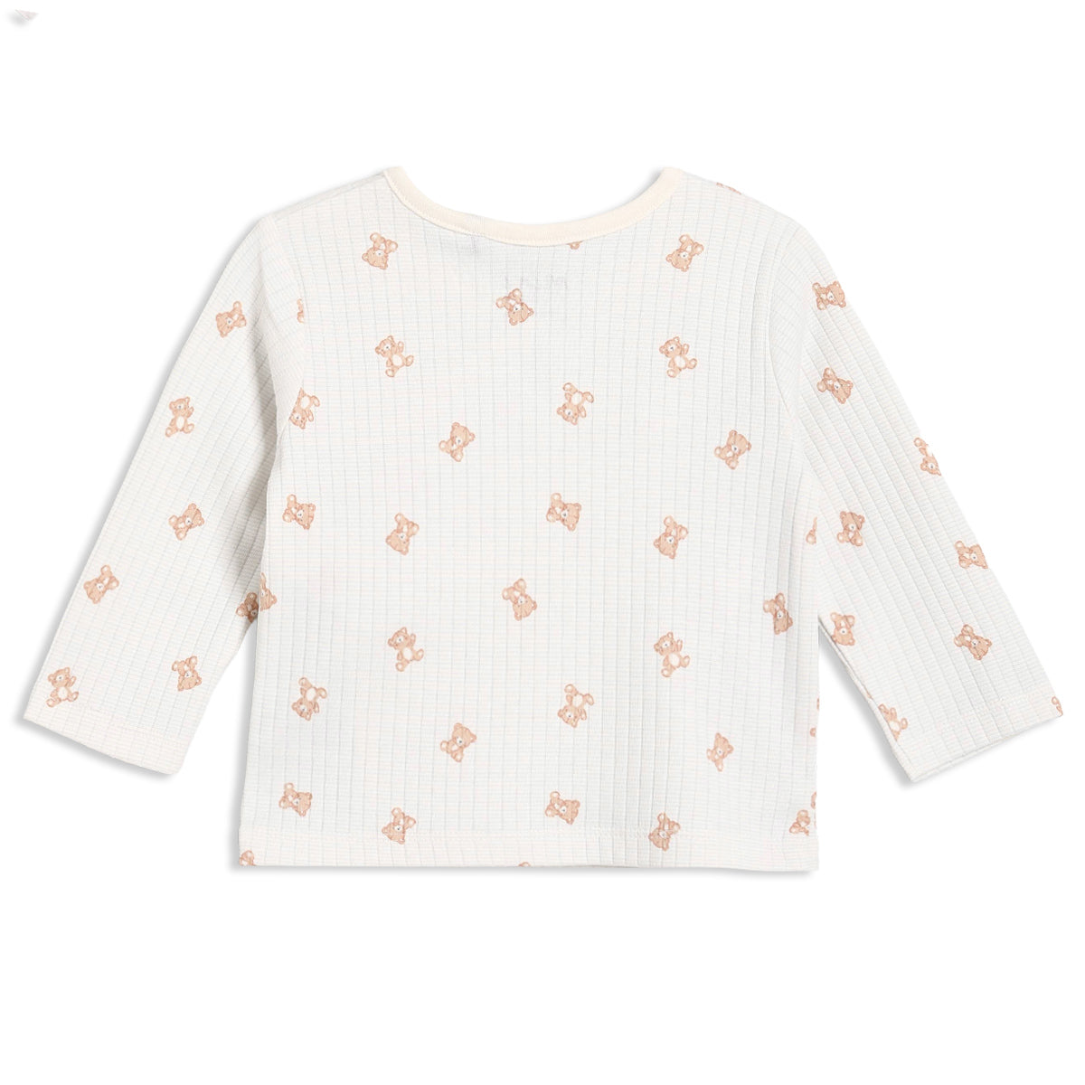 Baby Unisex Teddy Bear Printed T-Shirt And Pants Set, Cream