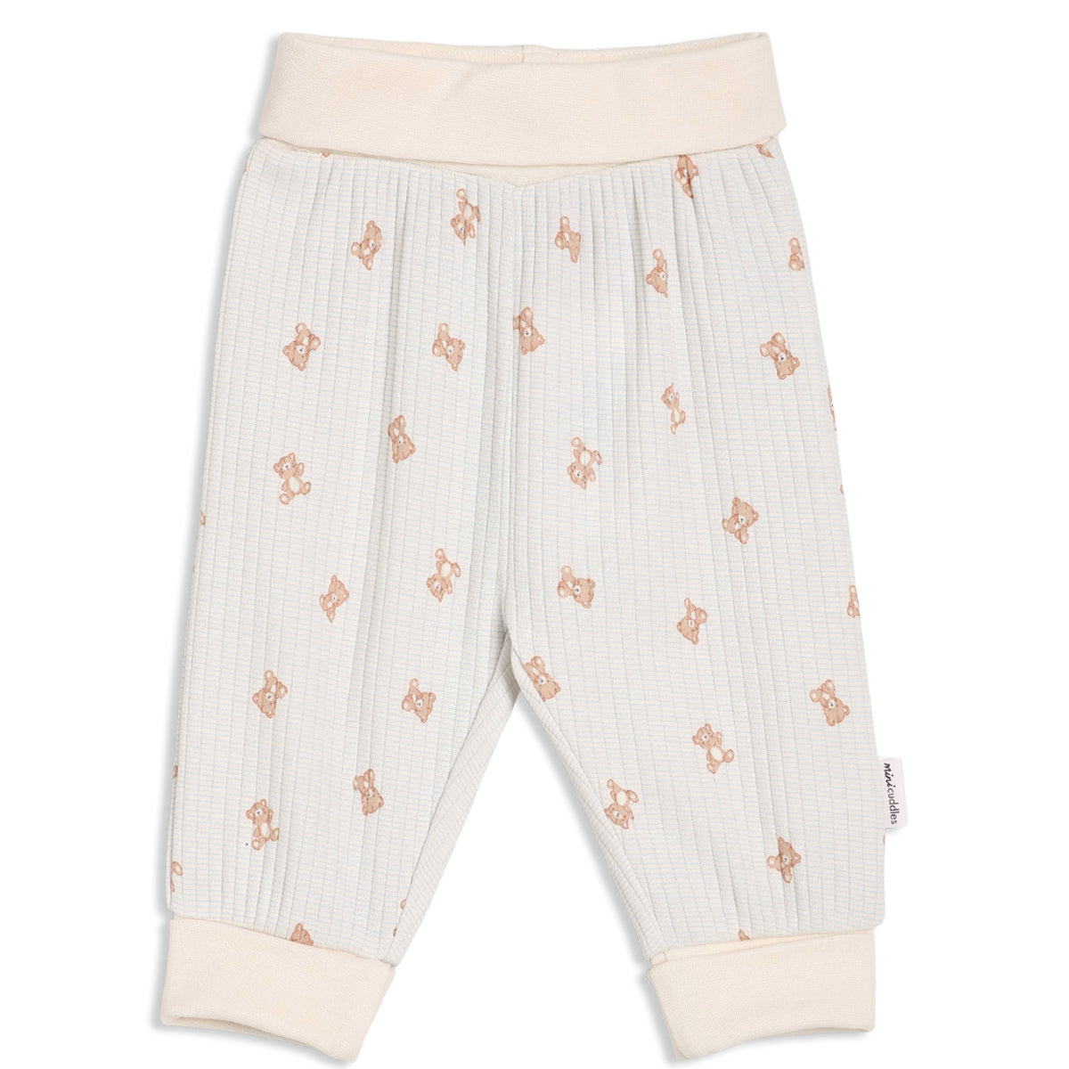 Baby Unisex Teddy Bear Printed T-Shirt And Pants Set, Cream