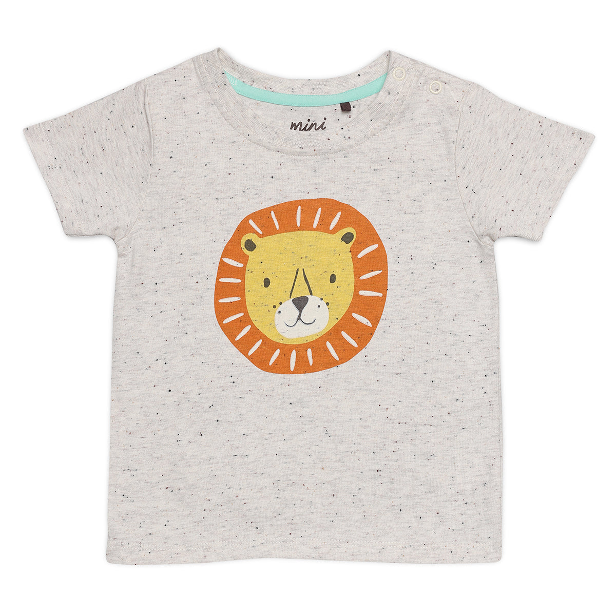 Baby Boys Printed T-Shirts with Lion, Vehicle & Check Patterns Pack of 3, Grey, White and Yellow
