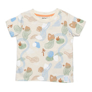 Baby Boys All-Over Abstract Nature Printed T-Shirt, Beige