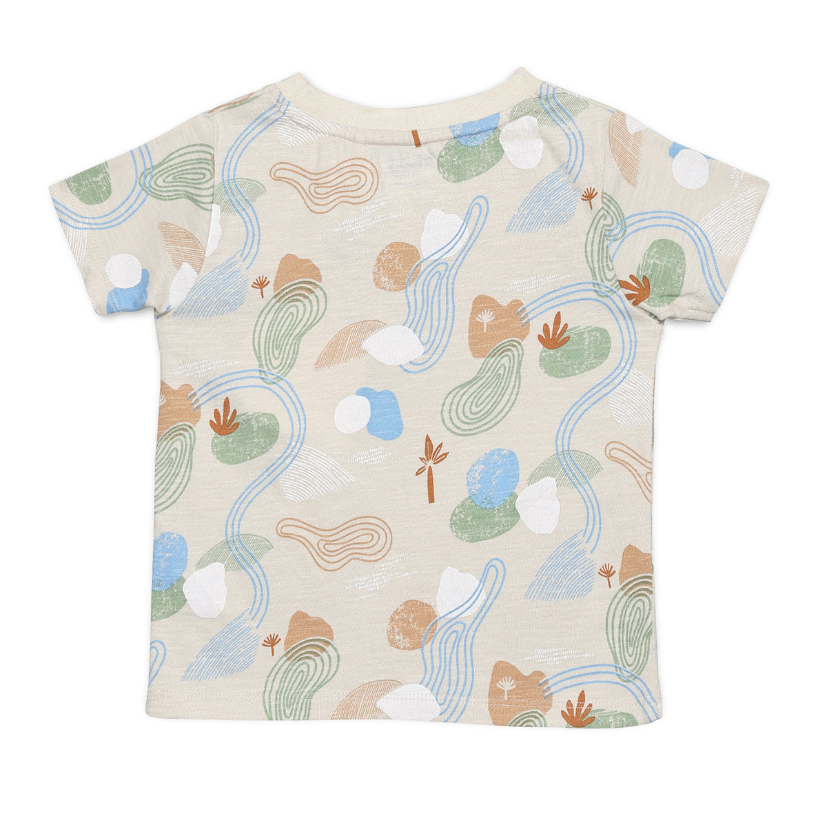 Baby Boys All-Over Abstract Nature Printed T-Shirt, Beige
