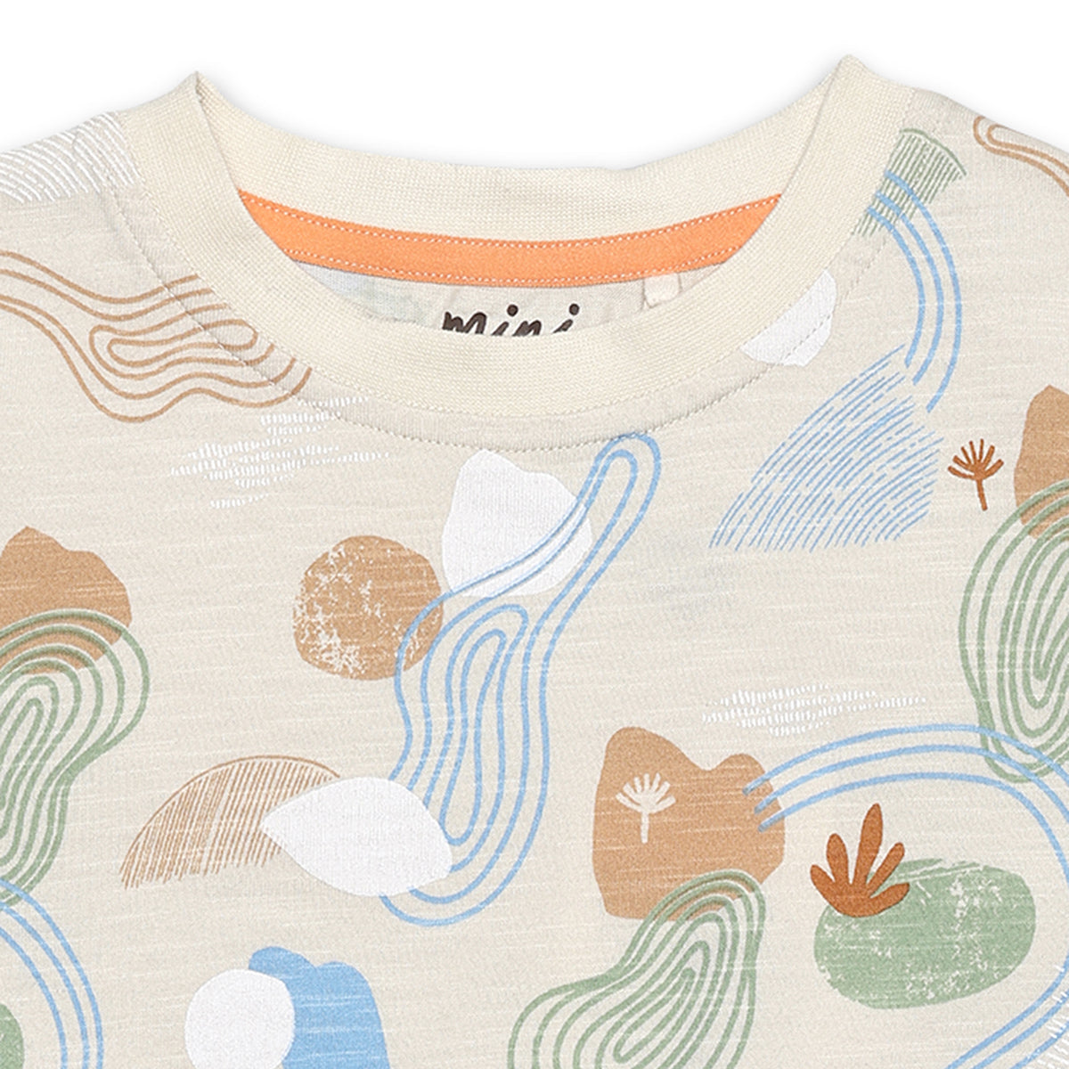 Baby Boys All-Over Abstract Nature Printed T-Shirt, Beige