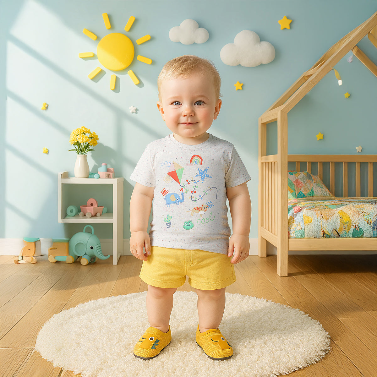 Baby Boys “Cool” Graphic Printed T-Shirt, Grey