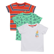 Baby Boys Printed & Striped T-Shirts Pack of 3, Multicolor