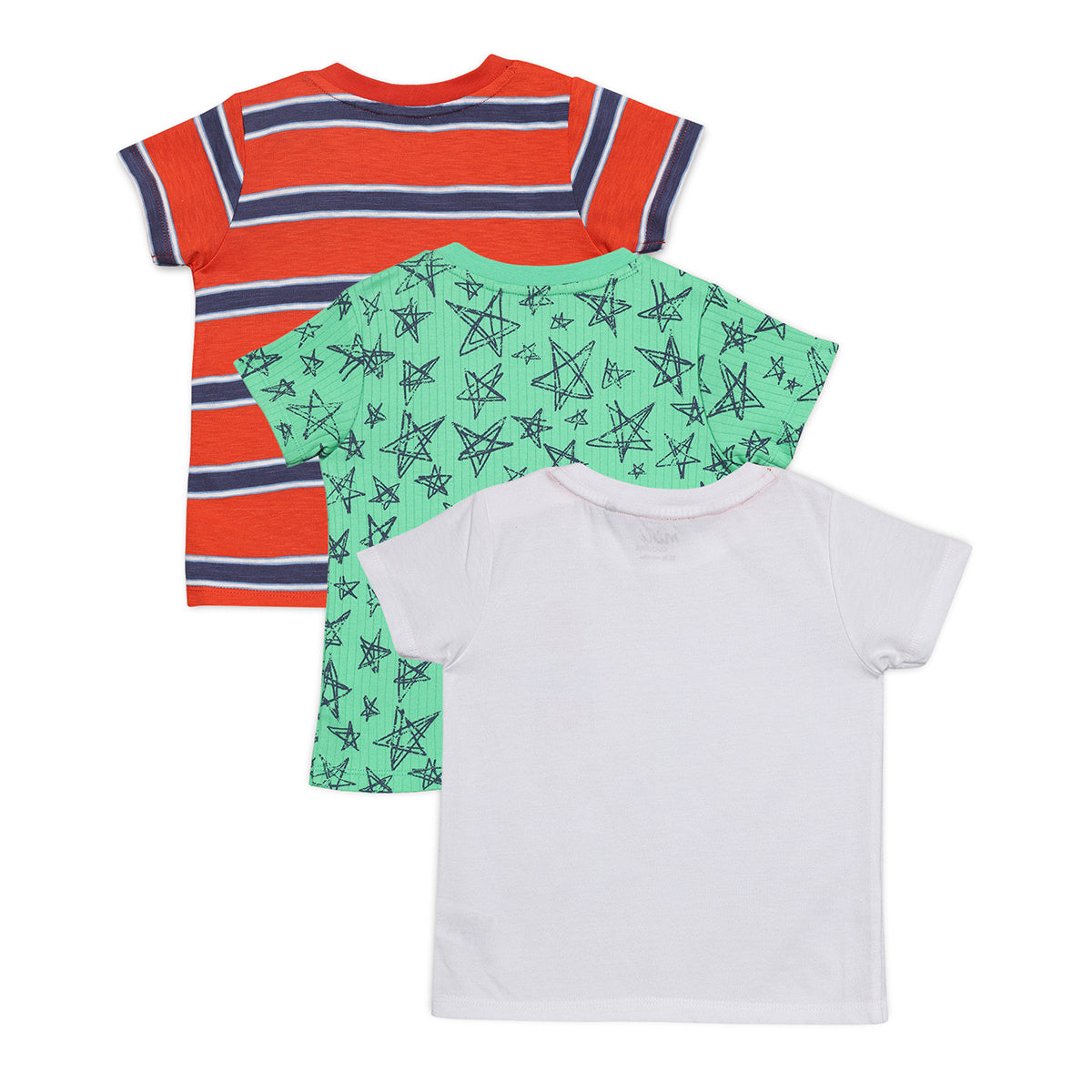 Baby Boys Printed & Striped T-Shirts Pack of 3, Multicolor
