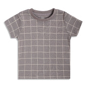 Boys Checked T-Shirt, Grey