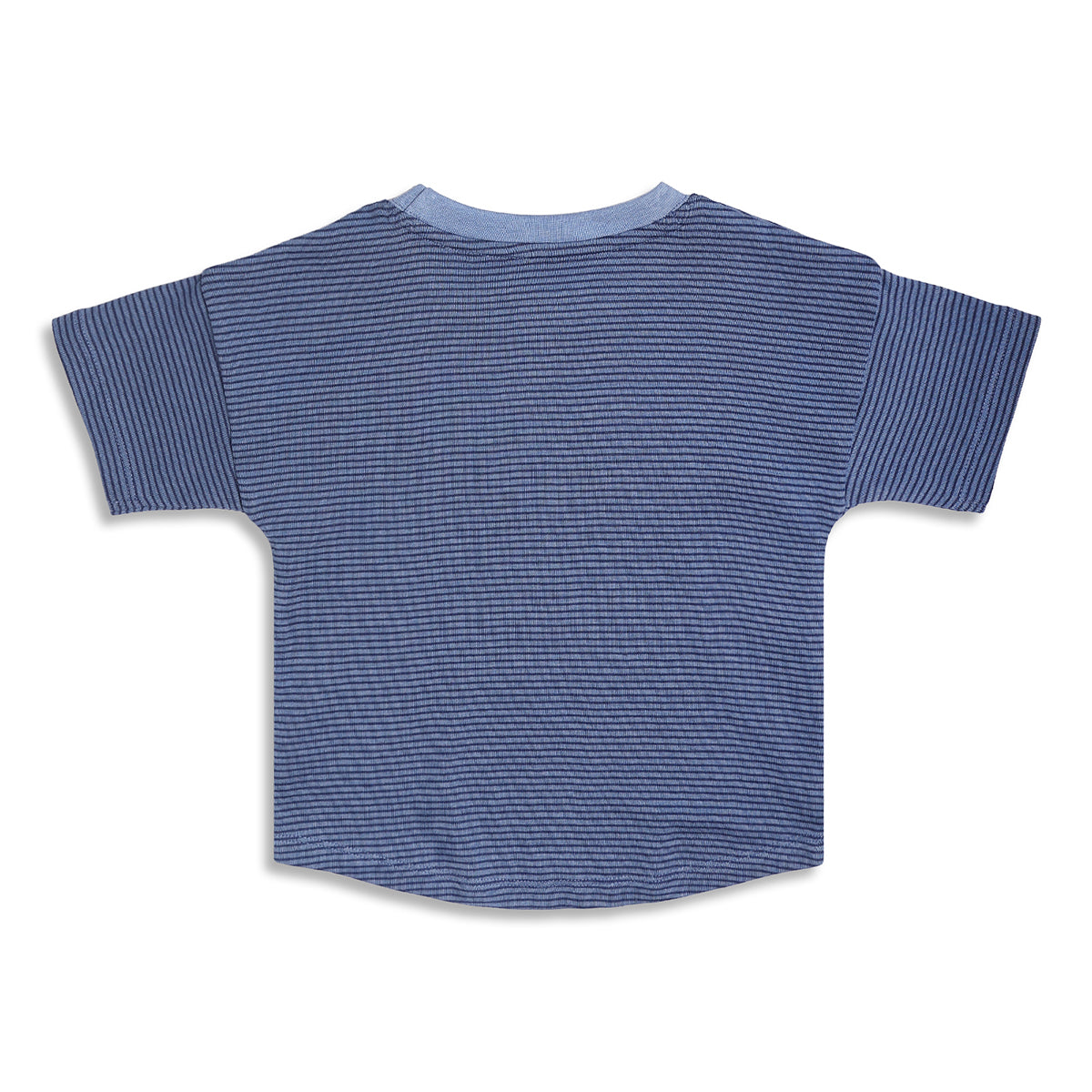 Boys Striped Graphic Print T-Shirt, Blue