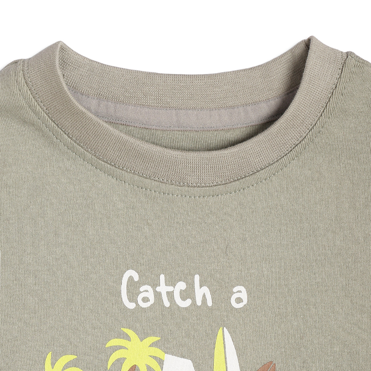 Boys Graphic Print T-Shirt, Sage Green