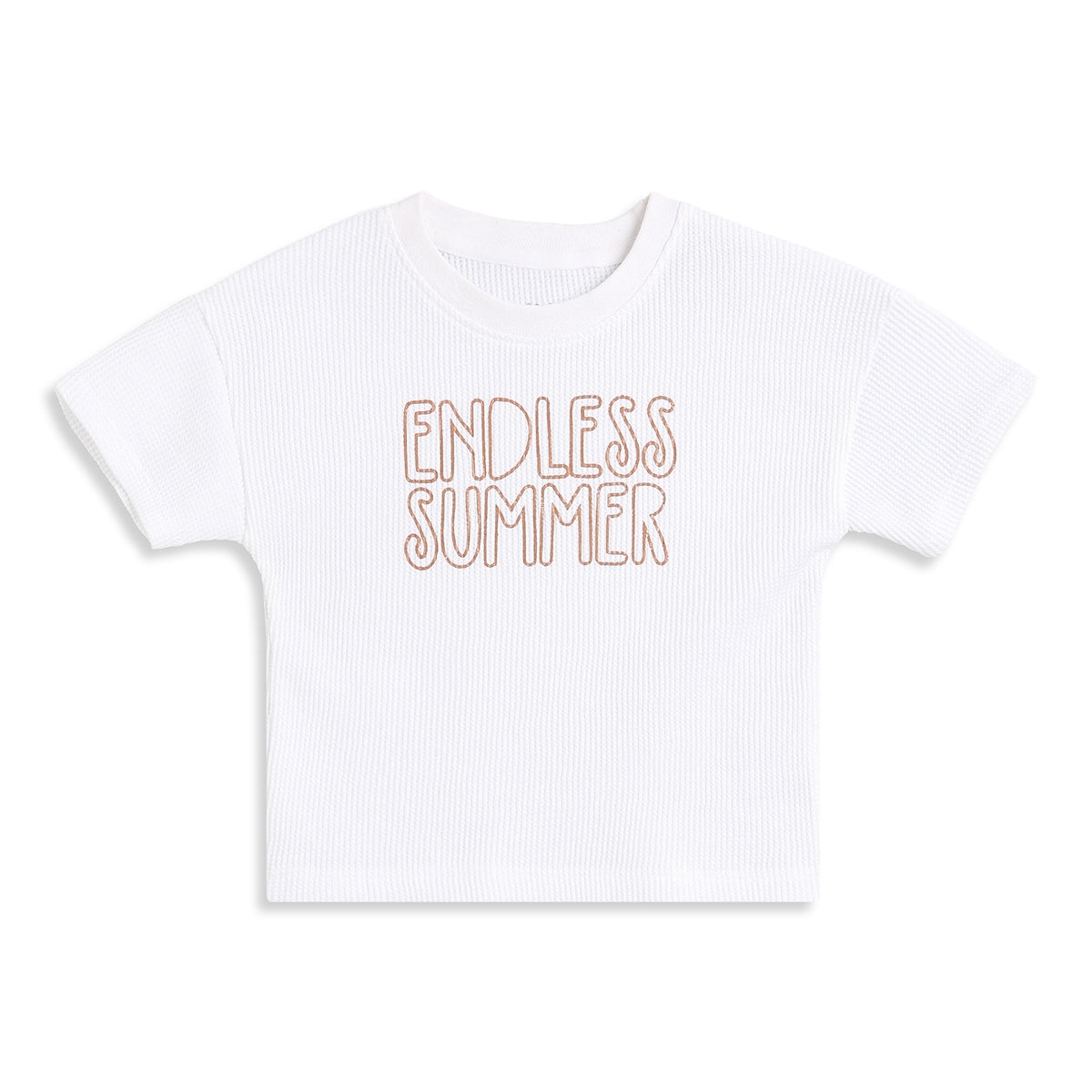 Baby Boys White Textured Cotton T-Shirt Regular Fit Casual Summer T-Shirt