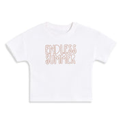 Baby Boys White Textured Cotton T-Shirt Regular Fit Casual Summer T-Shirt