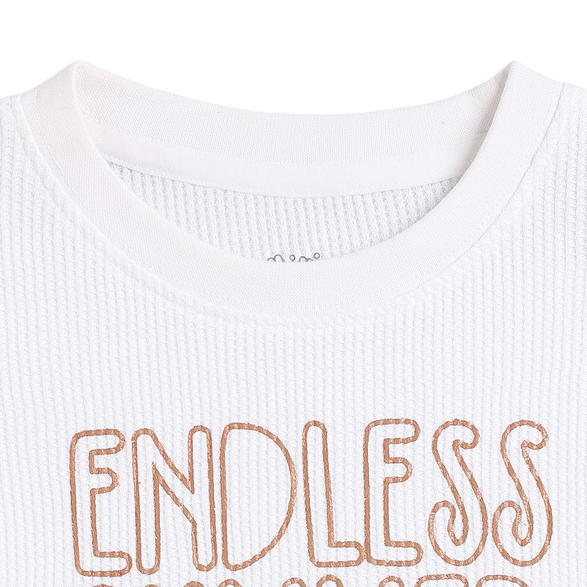 Baby Boys White Textured Cotton T-Shirt Regular Fit Casual Summer T-Shirt