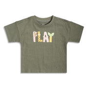 Boys Graphic Print T-Shirt, Olive Green