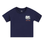 Baby Boys Navy Blue Cotton Printed T-Shirt Regular Fit Casual Wear