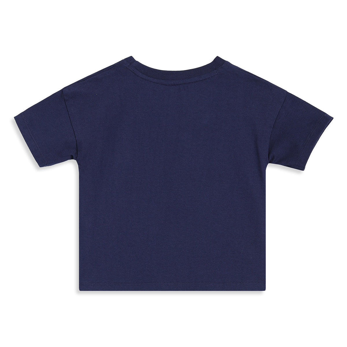 Baby Boys Navy Blue Cotton Printed T-Shirt Regular Fit Casual Wear