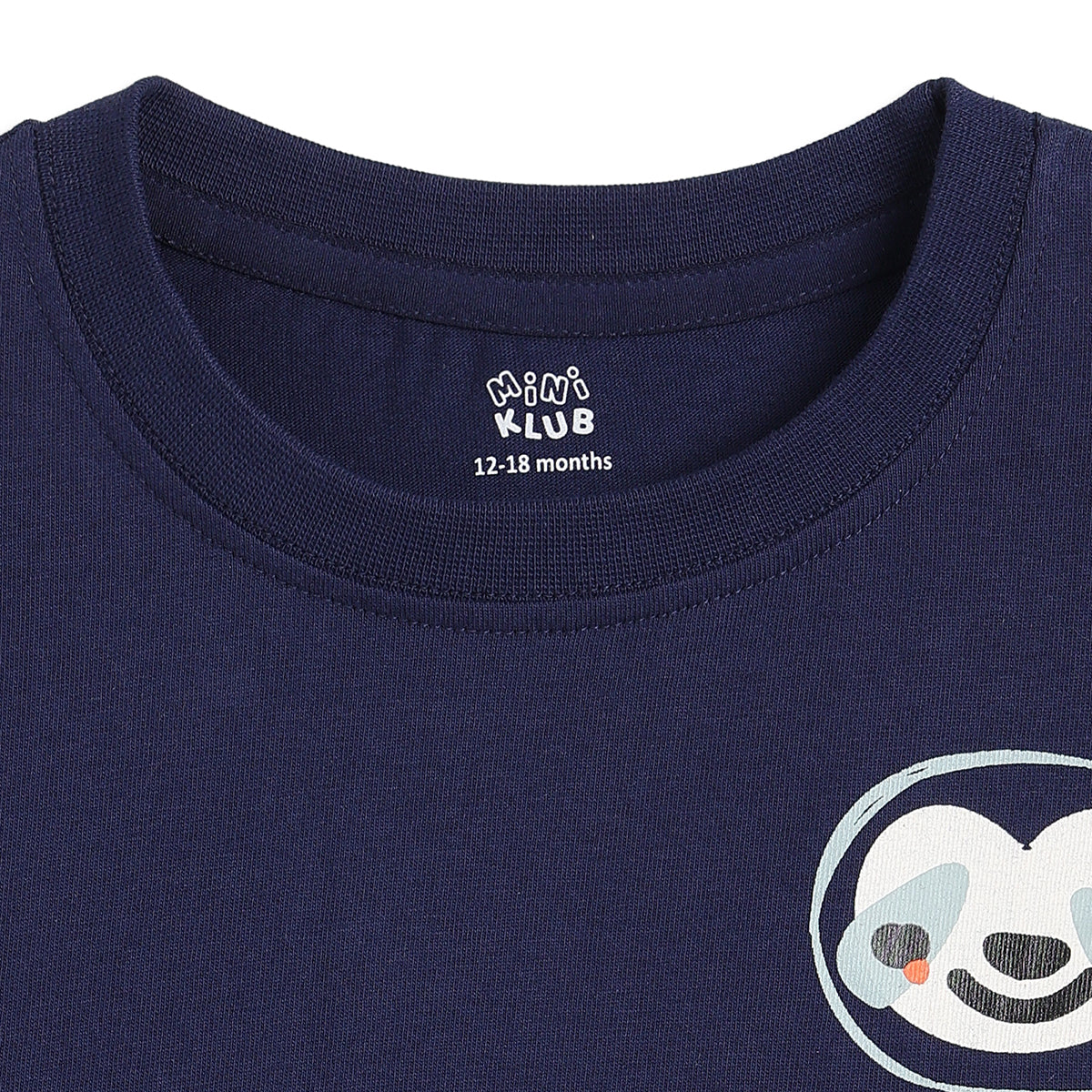 Baby Boys Navy Blue Cotton Printed T-Shirt Regular Fit Casual Wear
