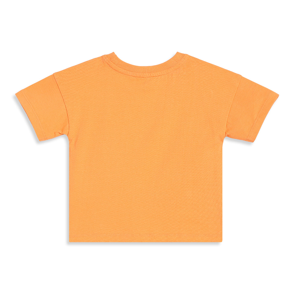Baby Boys Orange Cotton Printed T-Shirt Regular Fit Casual Wear