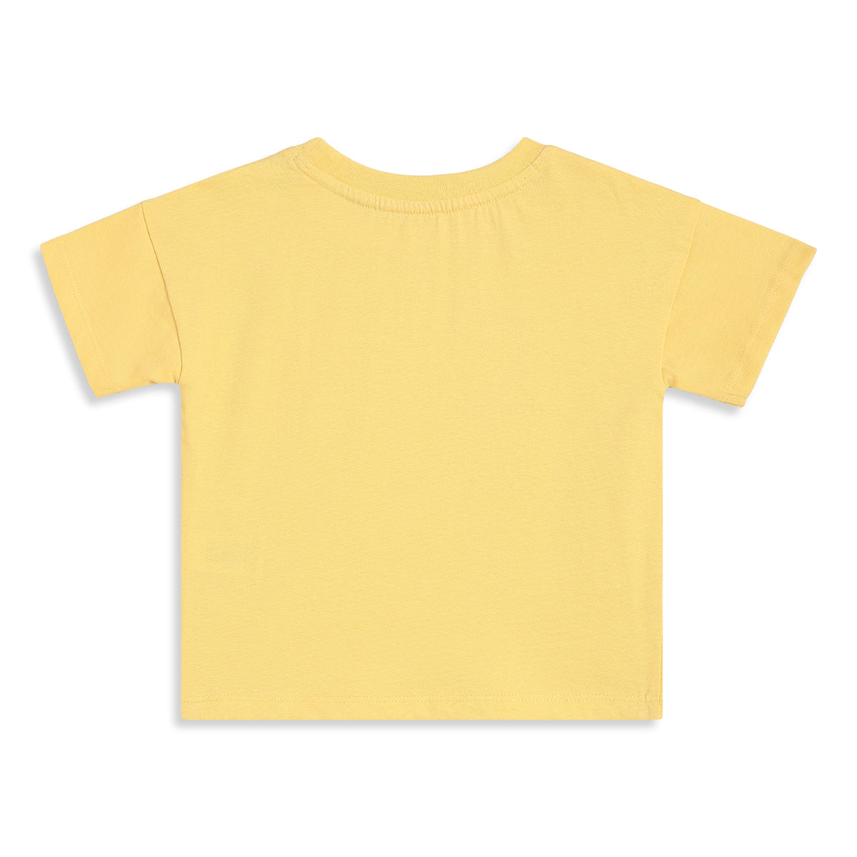 Baby Boys Yellow Cotton Pocket T-Shirt Regular Fit Casual Wear