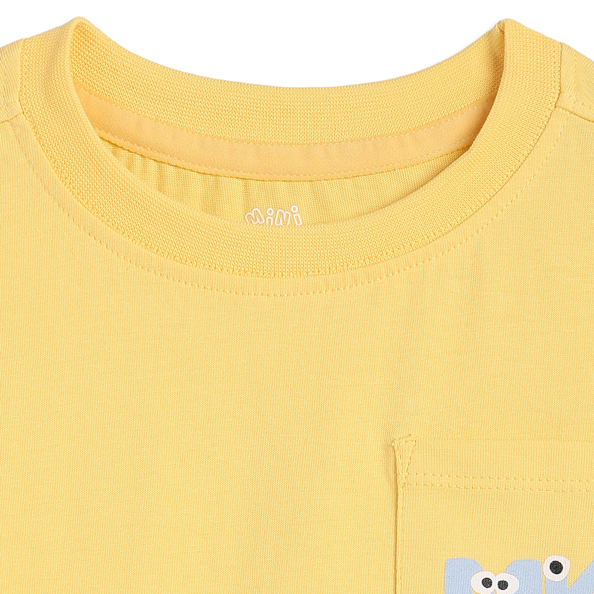 Baby Boys Yellow Cotton Pocket T-Shirt Regular Fit Casual Wear