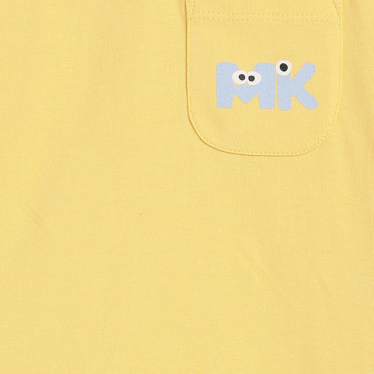 Baby Boys Yellow Cotton Pocket T-Shirt Regular Fit Casual Wear