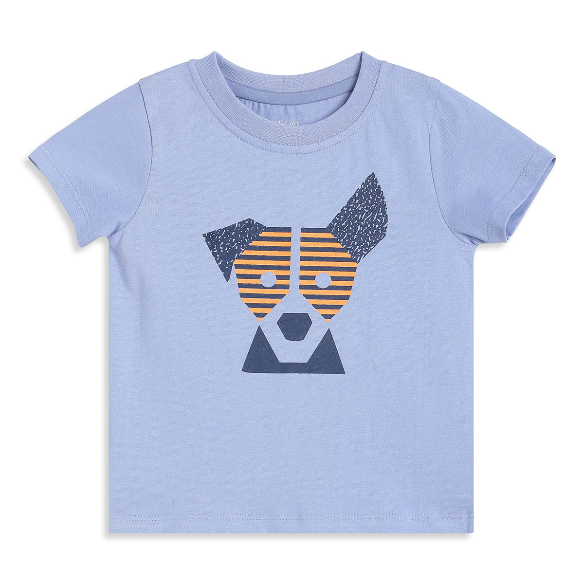 Baby Boys Blue Cotton Printed T-Shirt Regular Fit Casual Wear