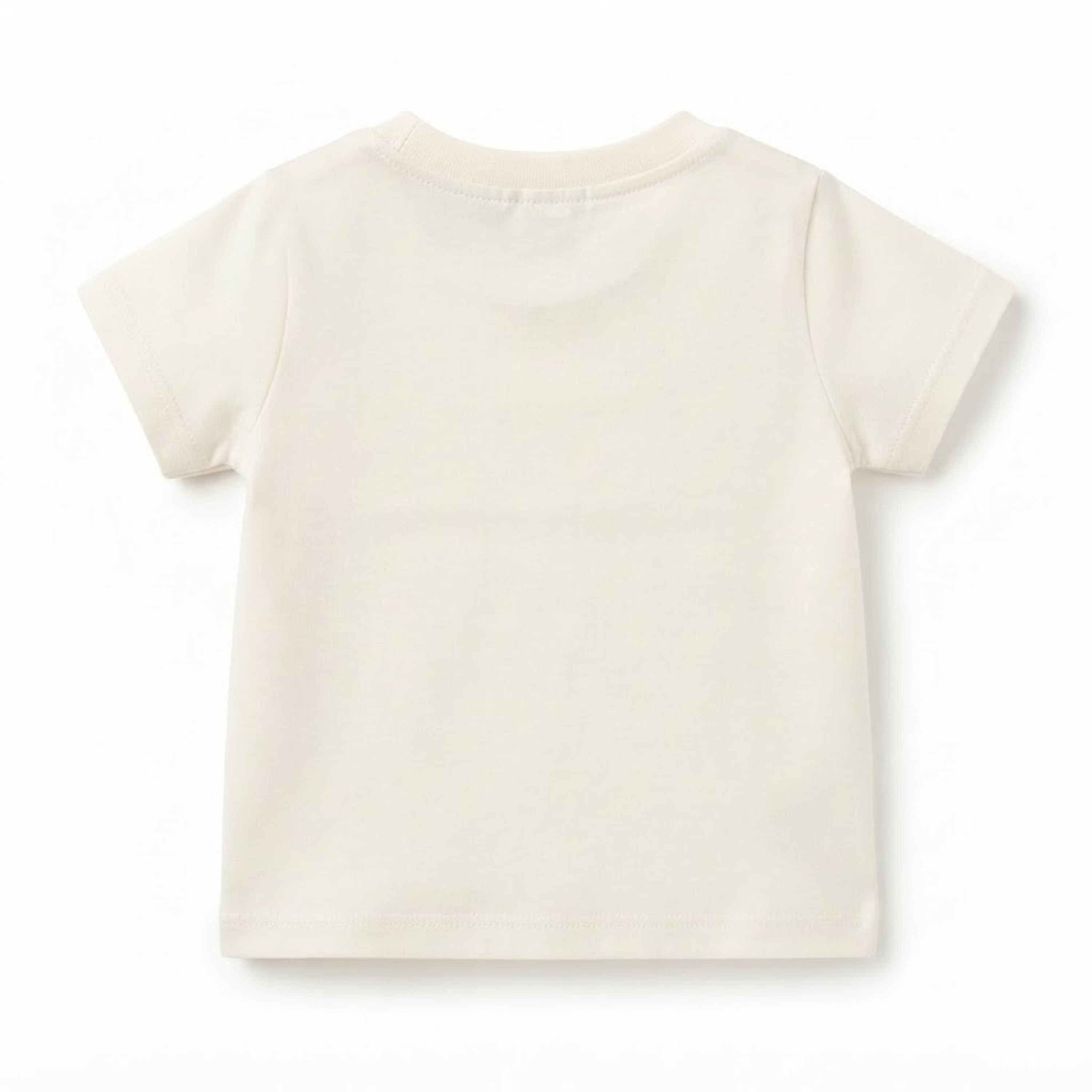 Baby Boys Off-White Cotton Animal Car Graphic T-Shirt Regular Fit Casual Wear