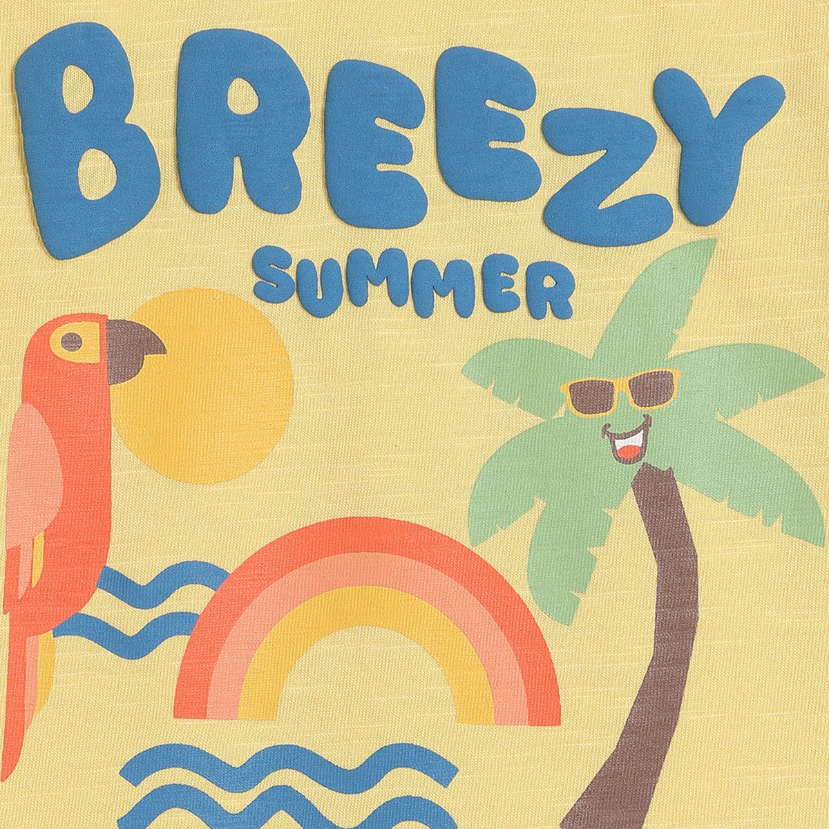 Baby Boys Summer Graphic Print T-Shirt, Yellow