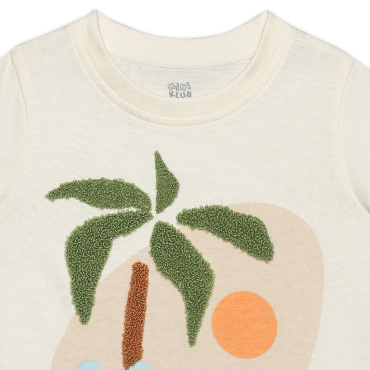 Baby Boys Textured Palm Tree Applique T-Shirt, Cream