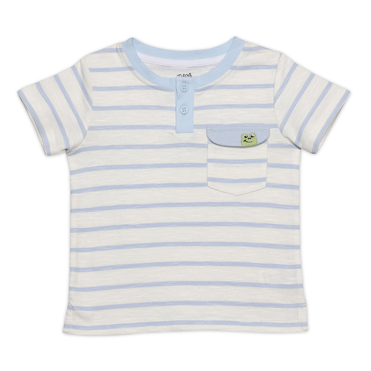 Baby Boys Striped T-shirt, White and Light Blue