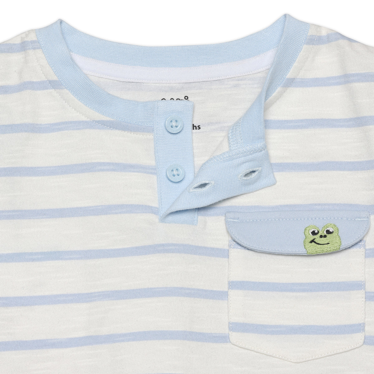 Baby Boys Striped T-shirt, White and Light Blue