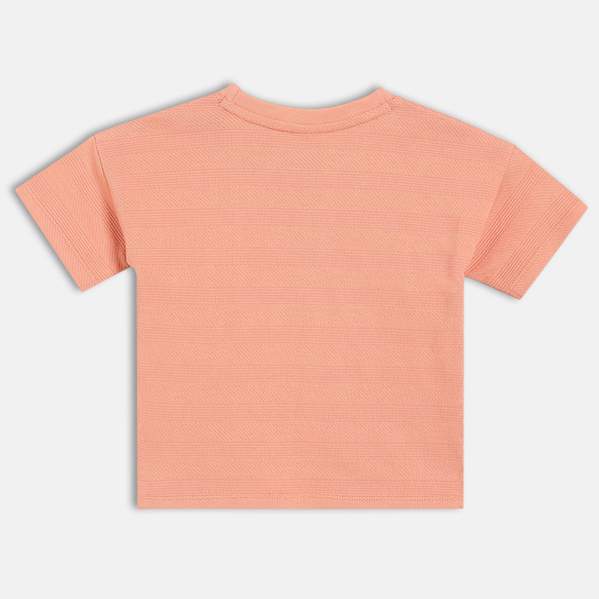 Boys Tree Embroidery On Chest T-Shirt, Peach