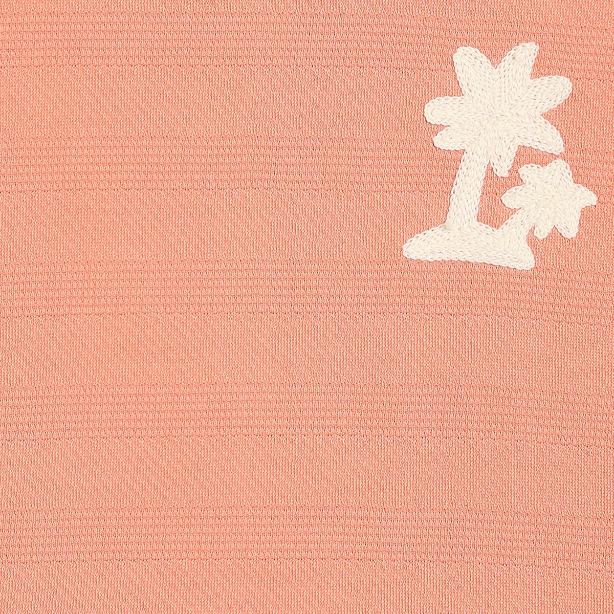 Boys Tree Embroidery On Chest T-Shirt, Peach