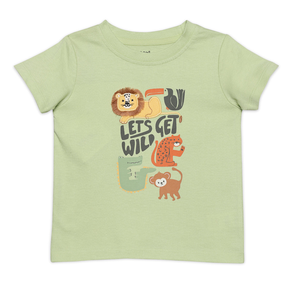 Baby Boys Animal Print T-shirt, Light Green