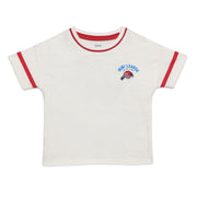 Baby Boys Solid T-shirt with Contrast Detail, White and Red