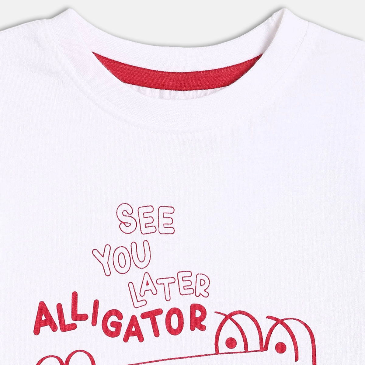 Baby Boys Alligator Print T-Shirt, White