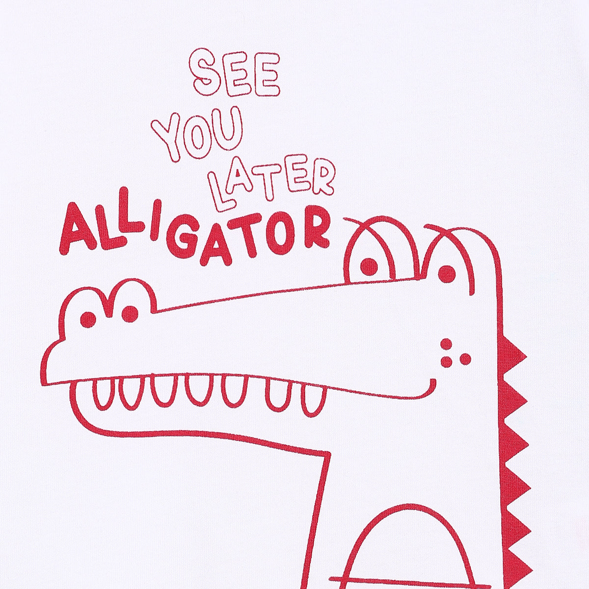 Baby Boys Alligator Print T-Shirt, White
