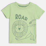 Baby Boys Lion Print T-Shirt, Light Green