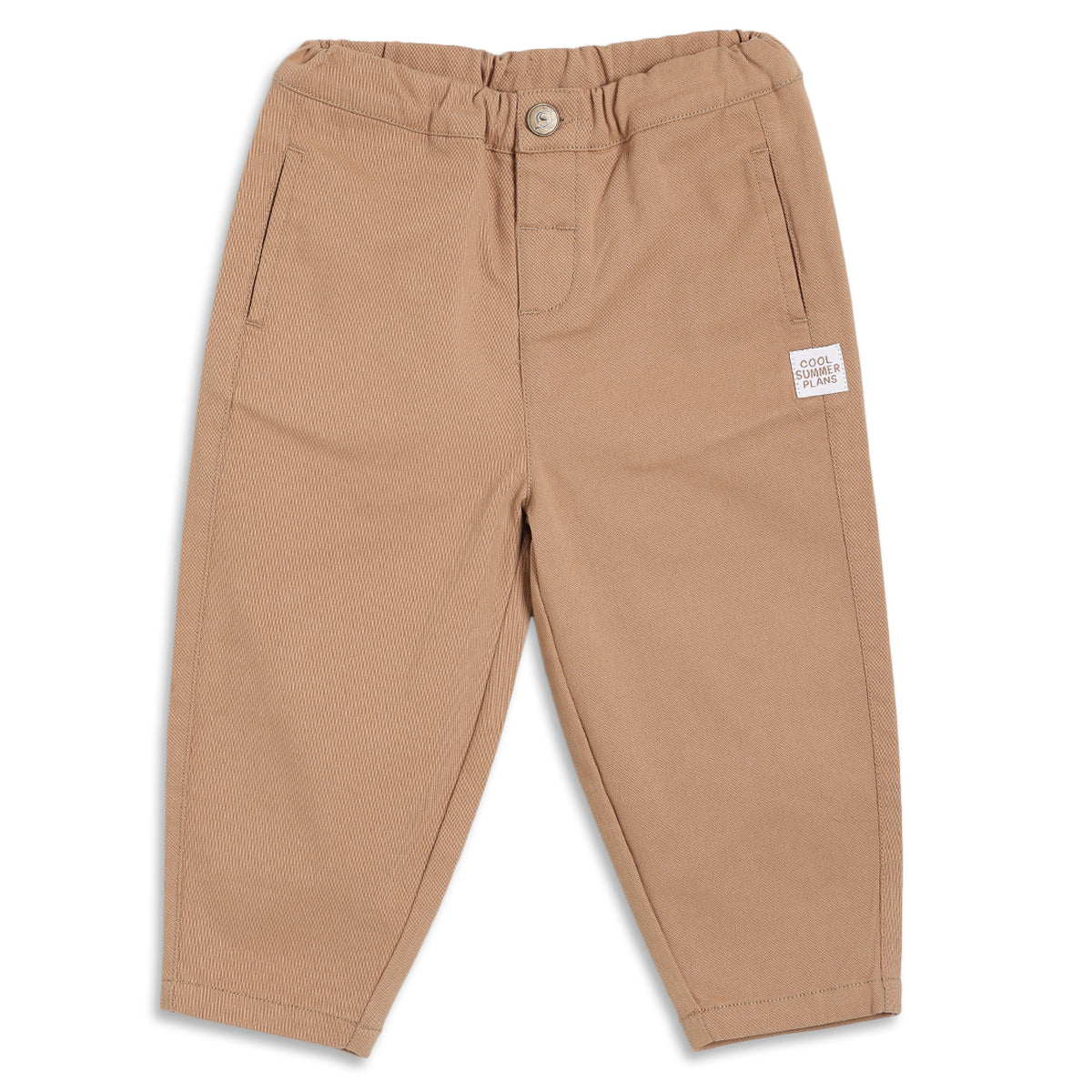 Baby Boys Solid Woven Pants, Beige