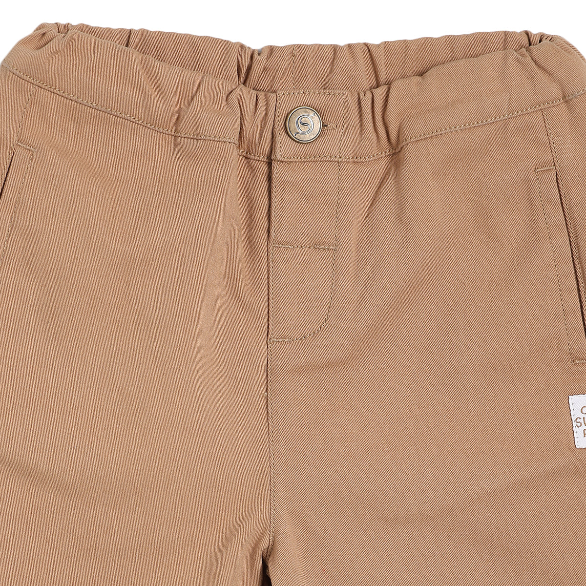 Baby Boys Solid Woven Pants, Beige